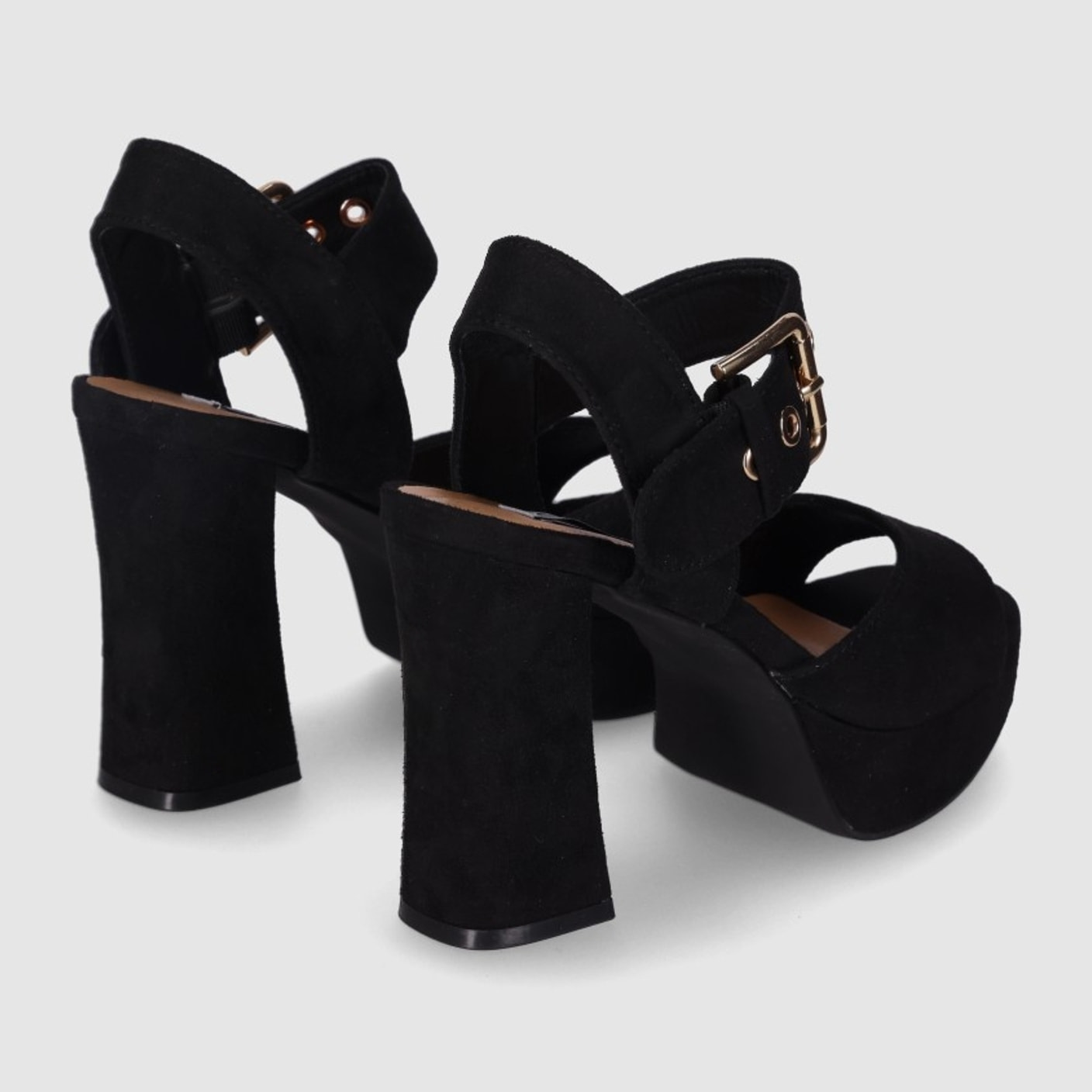 Sandalias de Tejido - Negro - Tacón: 10 cm