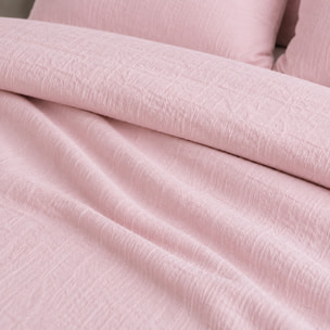 Housse de couette 100% gaze de coton lavé rose lotus