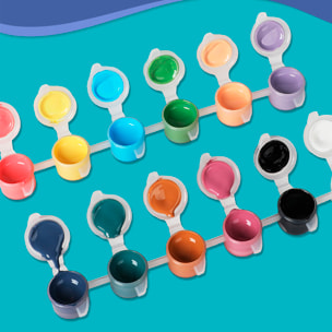 Kit creativo de pintura para piedras, con efecto de brillo en la oscuridad. Incluye pinceles, 12 pinturas, pegatinas, ojos saltones y polvos decorativos.
