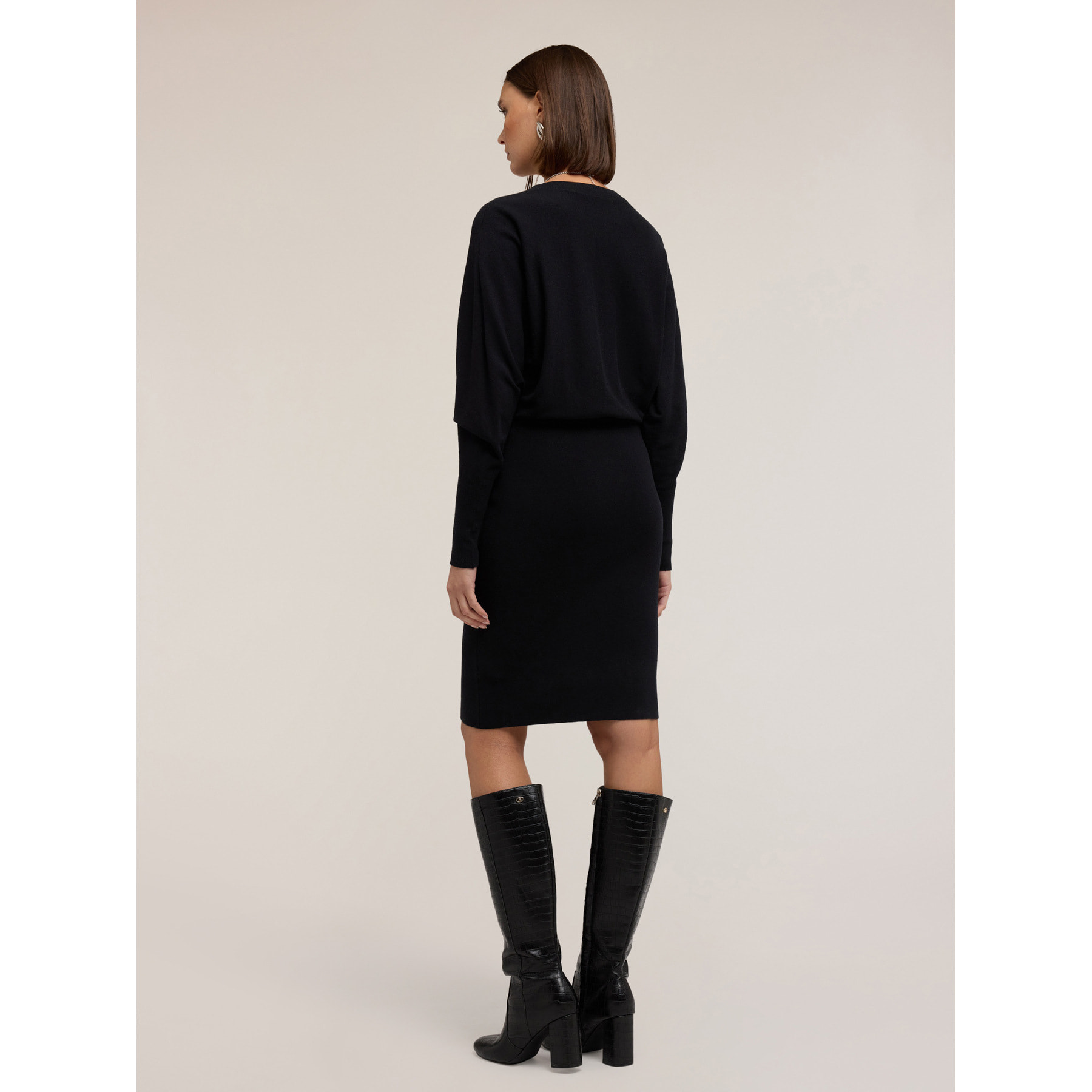 Motivi - Vestito in maglia con maniche kimono - Nero