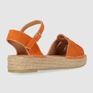 Sandalias de Serraje - Naranja - Tacón: 5 cm