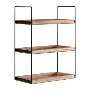 Estantería de pared Ero de 3 niveles, madera de Paulownia