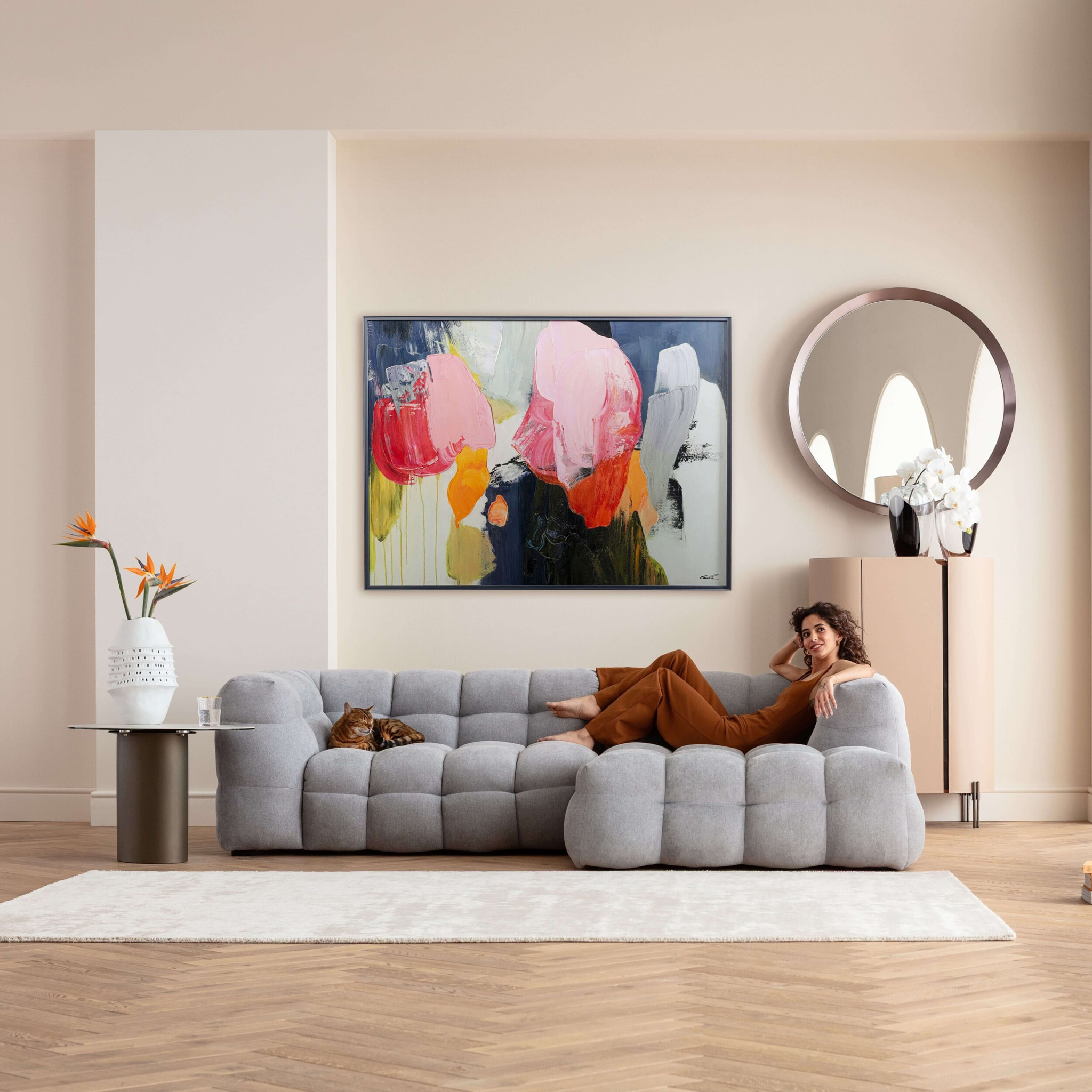 Tableau Frame Abstract High Gloss 160x120cm rose Kare Design