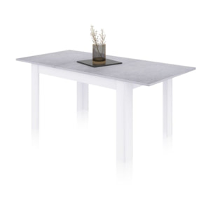 Mesa de comedor extensible Danna 140 Blanco Artik (Blanco Mate) - Gris Cemento