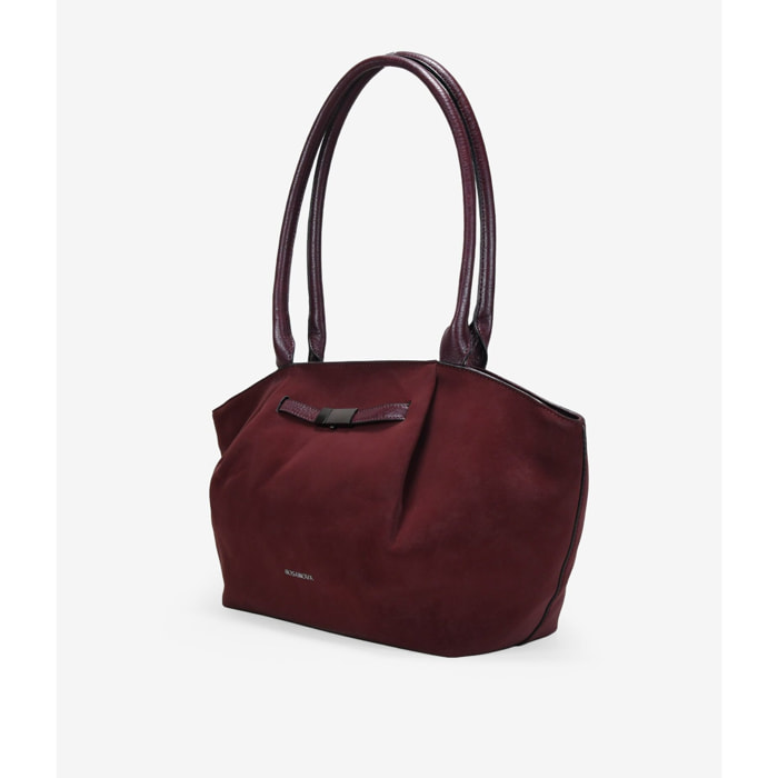 Bolso de hombro burdeos con hebilla