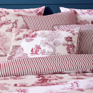 Housse de couette percale de coton imprimé rouge Poesie rosso