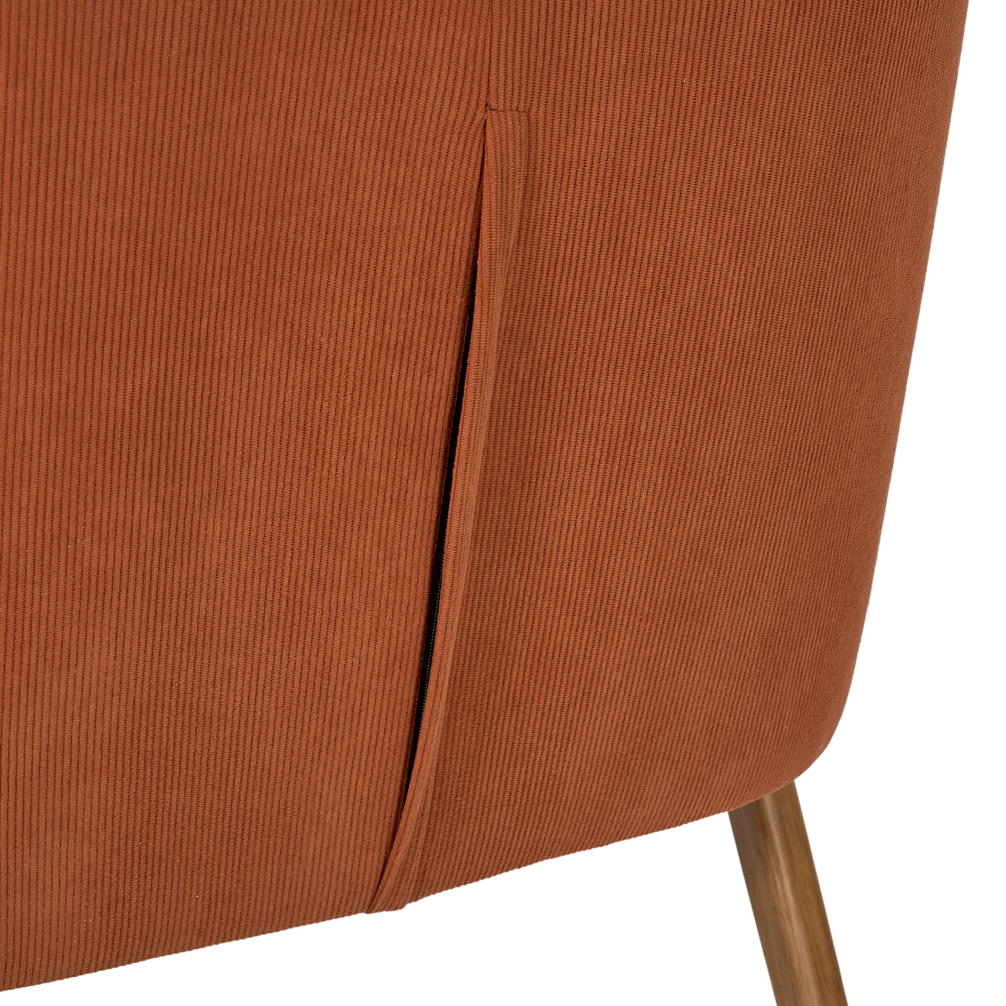 Fauteuil - HOME DECO FACTORY - Jules - Côtelé - Confortable - Terracotta