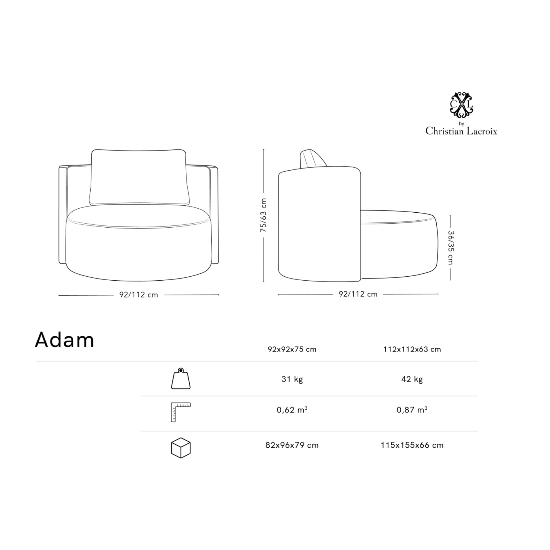 Fauteuil pivotant "Adam" bouclé gris clair