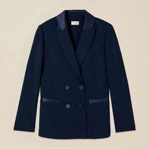 Oltre - Blazer cruzado con botones forrados - Azul