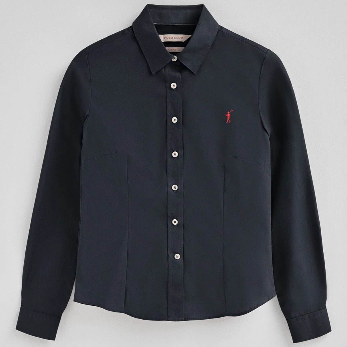 Camisa azul marino de corte slim con logo Rigby Go