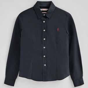 Camisa azul marino de corte slim con logo Rigby Go