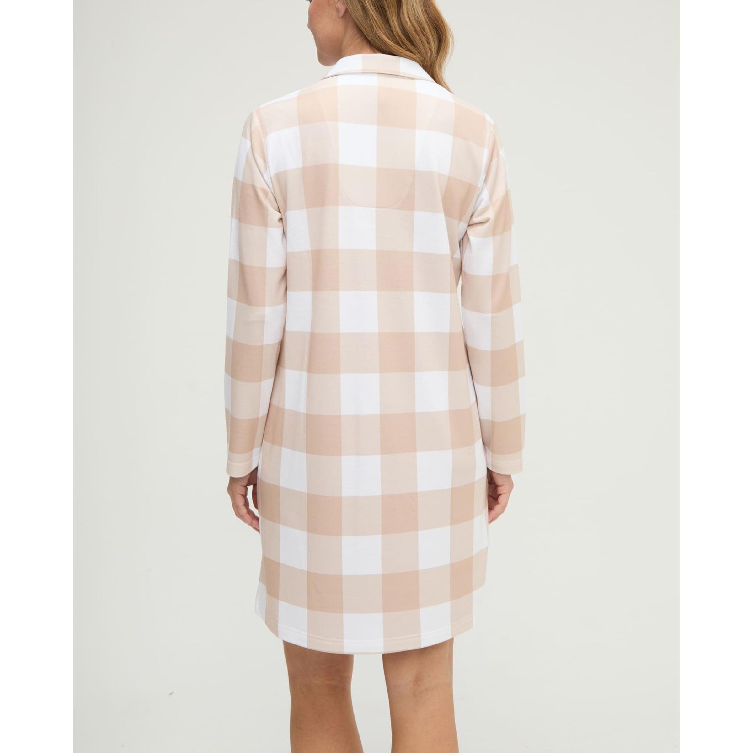 Camisón mujer de cuadros con botones