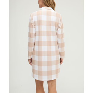 Camisón mujer de cuadros con botones