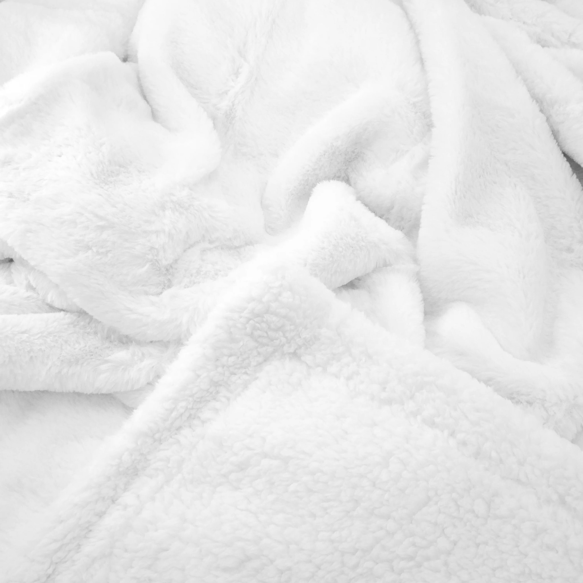 Plaid imitation "Lapin" - Cocoon Blanc - 610g/m²