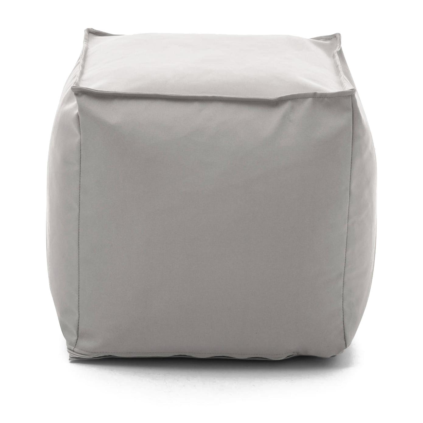 Pouf Annalaura, Pouf multifunzione, 100% Made in Italy, Poltroncina relax in tessuto imbottito, Cm 45x45h45, Bianco