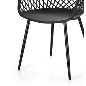 Set di sedie OPTIK in polipropilene e acciaio nero