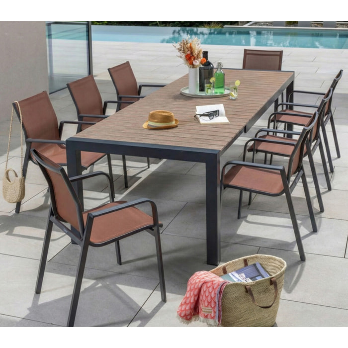 Ensemble table et chaises de jardin  - terracotta - MIMIZAN