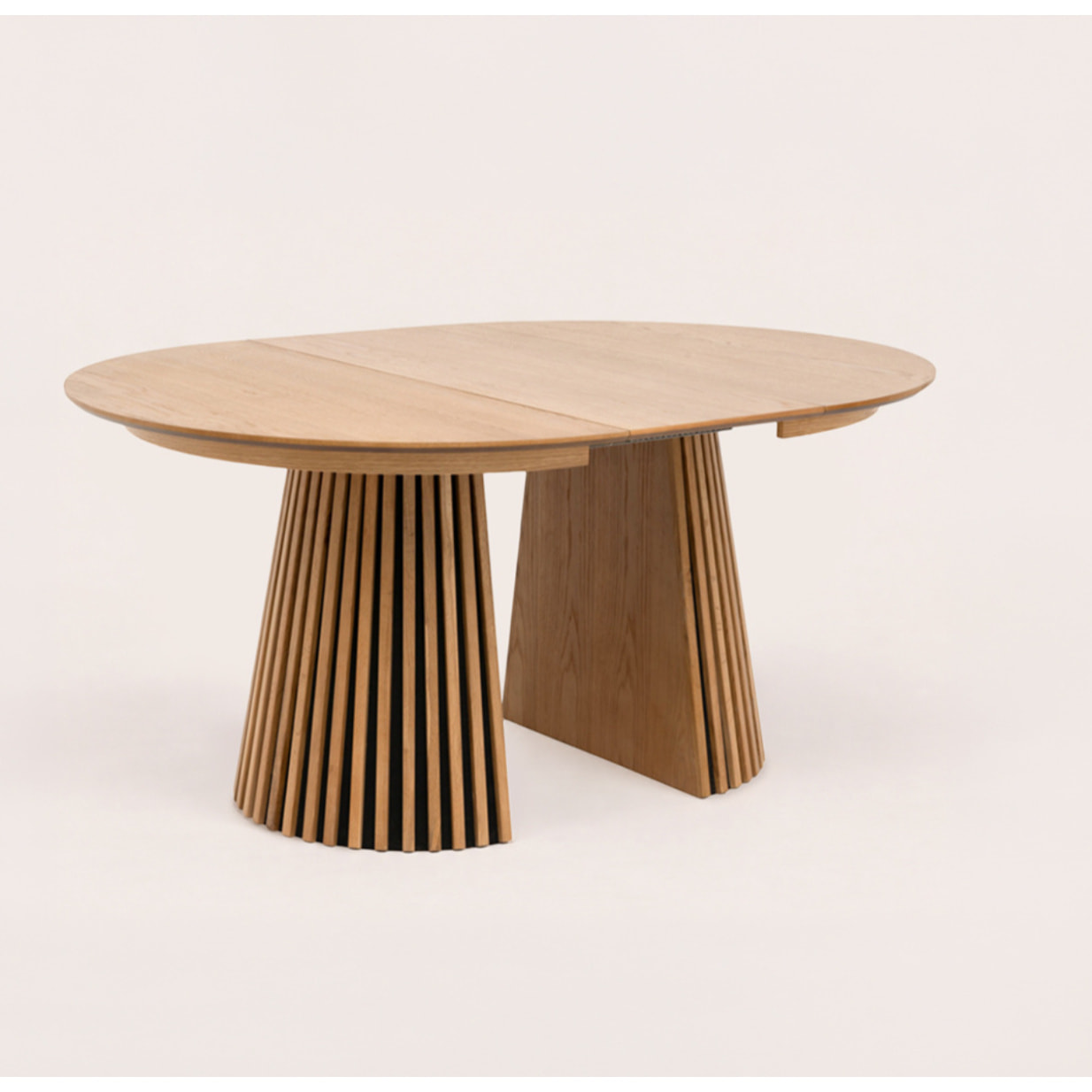 Freya - table à manger ronde extensible - effet bois - 4 à 8 personnes - Bois