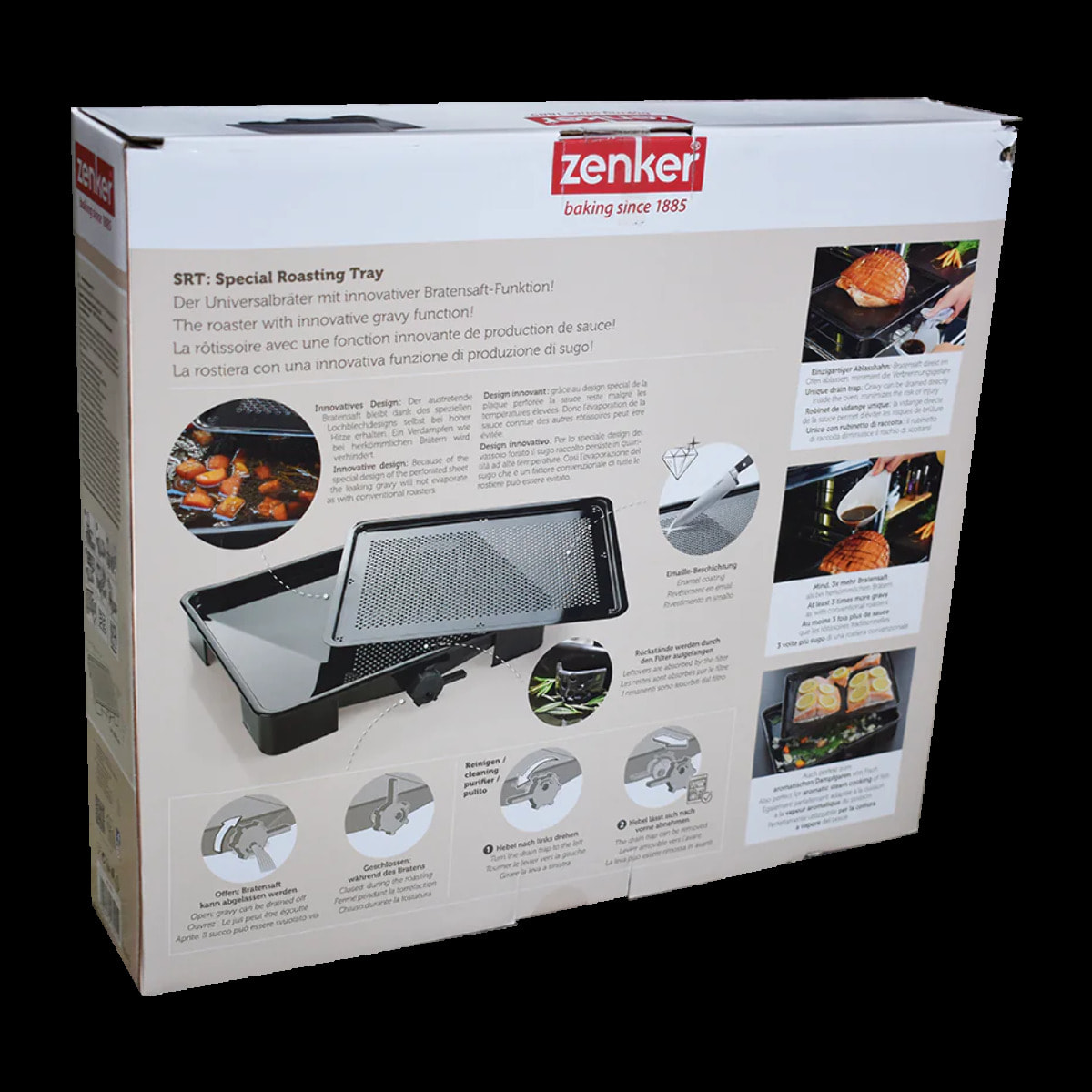 Plat de cuisson four pour rôti avec bac de récupération du jus de 3 litres 39 x 33 cm Zenker Special Cooking