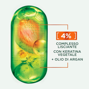 Shampoo Lisciante Fructis Lisci Cheratina per Capelli Crespi con Olio Argan Liscio Setoso Luminoso - Flacone da 200ml