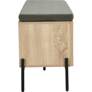 Banc d'entrée avec rangement en bois et cannage - IRIS