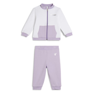 Tuta Baby in cotone elasticizzato con logo argento