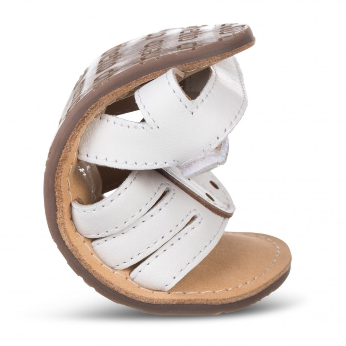 SANDALIA BAREFOOT BLANCA - MARIQUITA EN RELIEVE Y SUELA FLEXIBLE