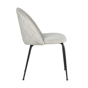 Chaise design en velours dossier capitonné - CLEA