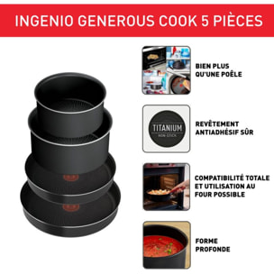 Batterie de cuisine TEFAL Ingenio Generous Cook 6 pcs L3129102