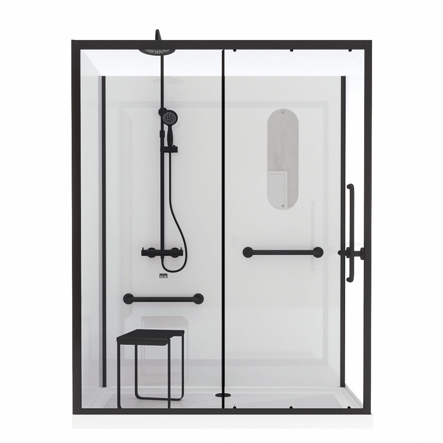 Cabine de douche Sécurisée et Accessible à Tous 160x85x220cm - Mitigeur Thermostatique