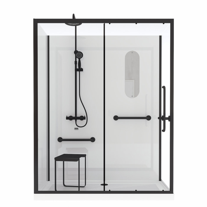 Cabine de douche Sécurisée et Accessible à Tous 160x85x220cm - Mitigeur Thermostatique