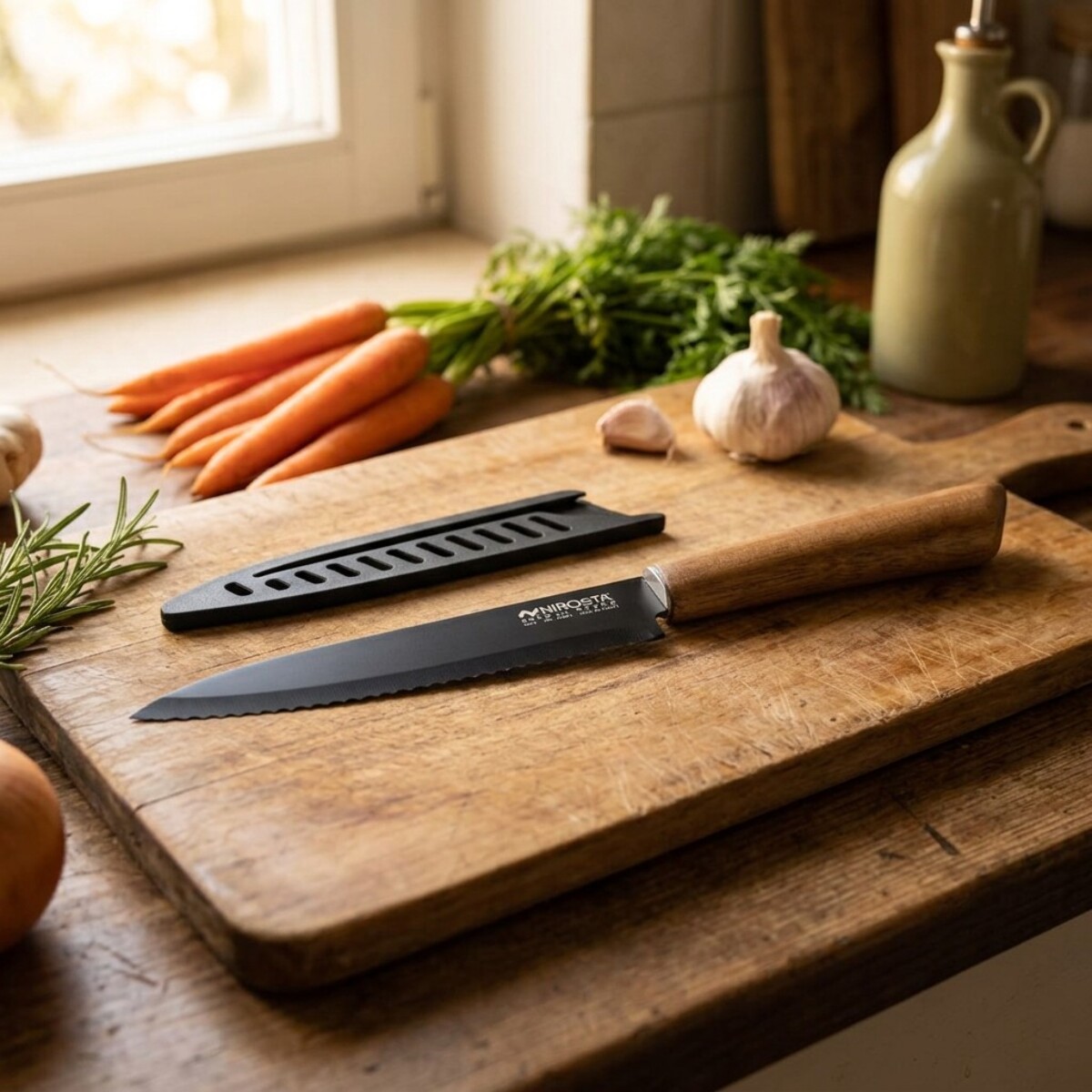 Couteau de cuisine lame crantée 24 cm Nirosta Flow