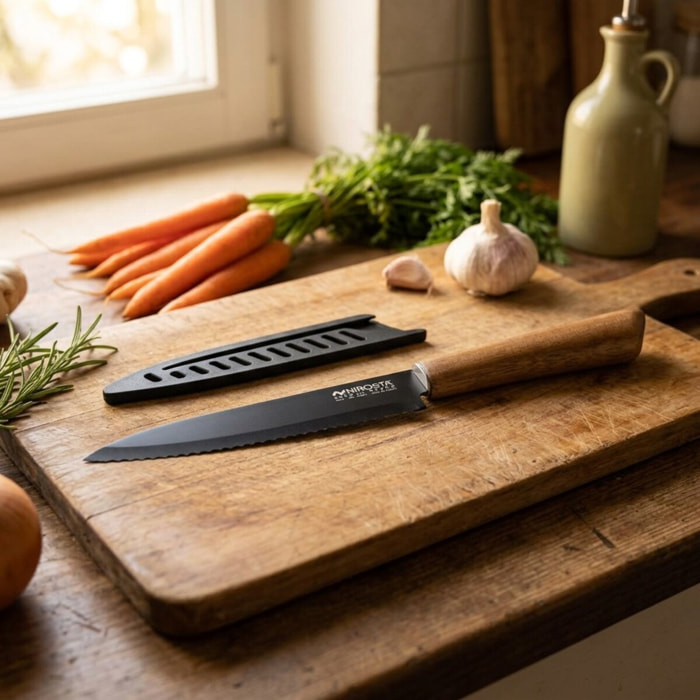 Couteau de cuisine lame crantée 24 cm Nirosta Flow