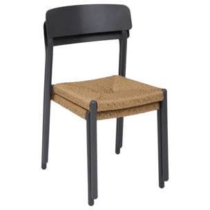 Chaise de jardin Wistty empilable gris graphite
