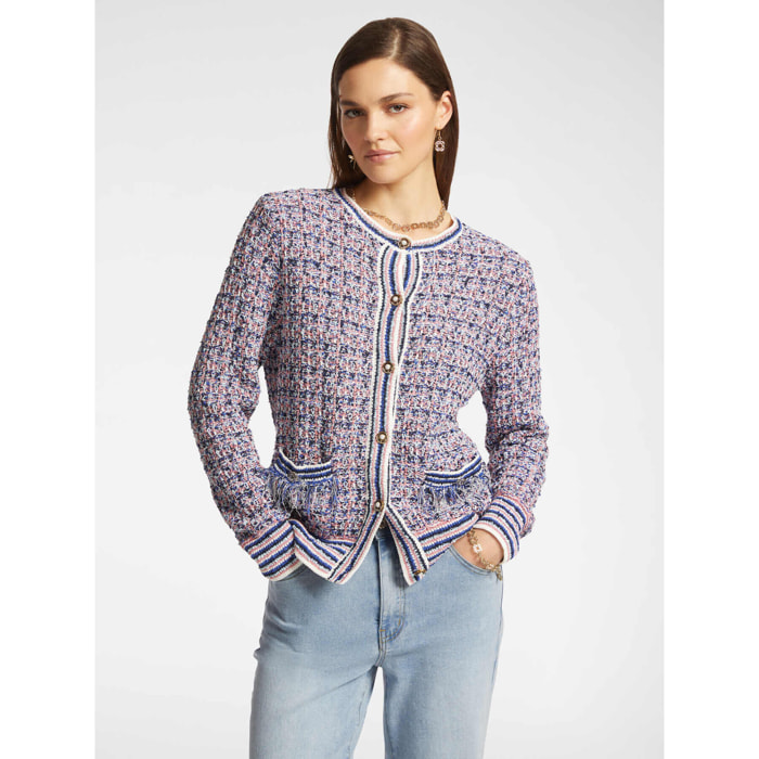 Elena Mirò - Giacca in maglia intrecciata - Blu