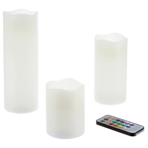 Coffret 3 bougies LED avec télécommande