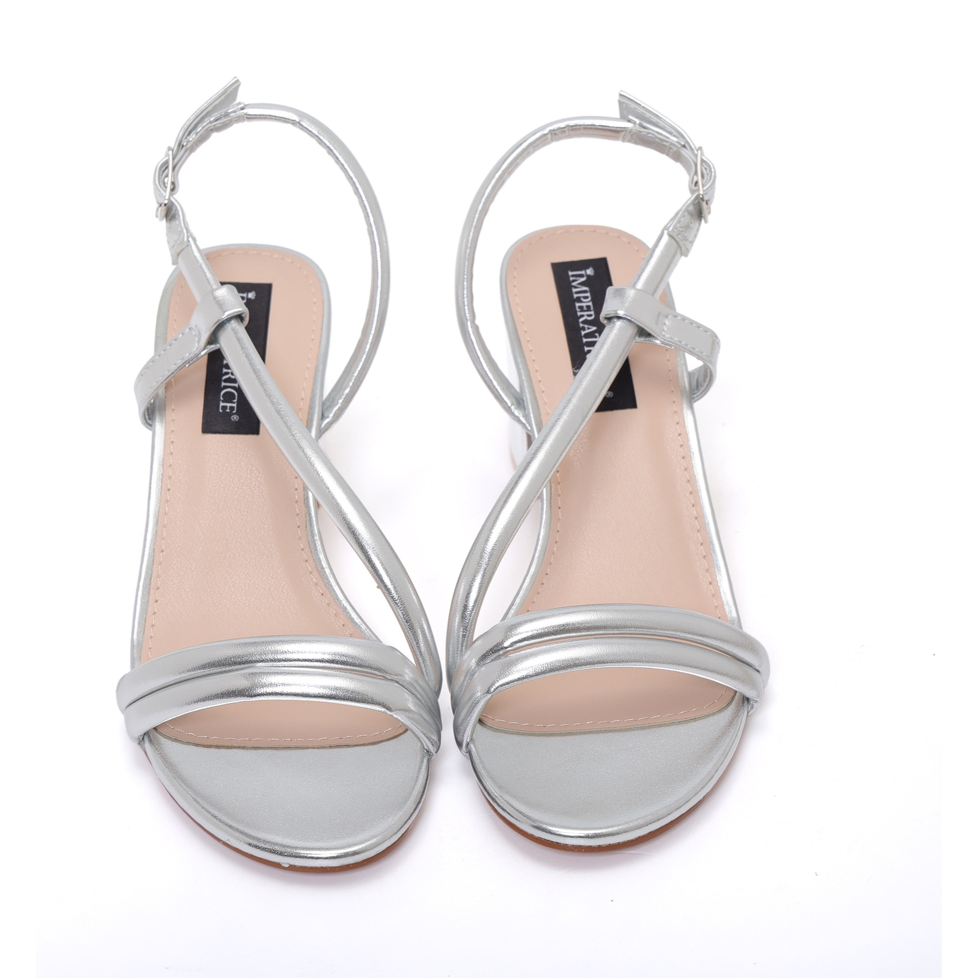 Sandali in simil pelle con tacco comodo