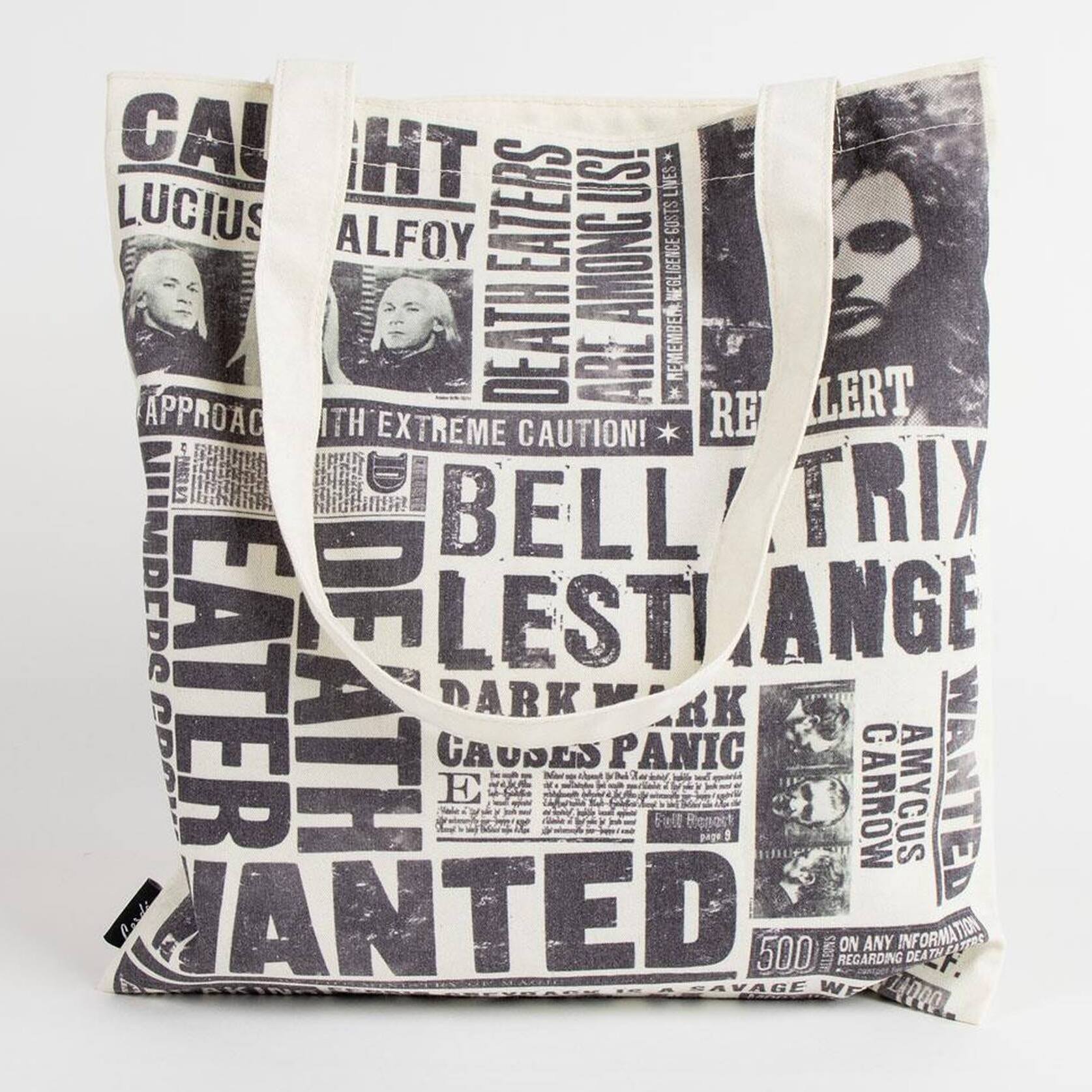Bolsa shopping harry potter, unisex adulto, blanco y negro