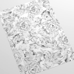 Carta da Parati Peonie Bianca e Nera