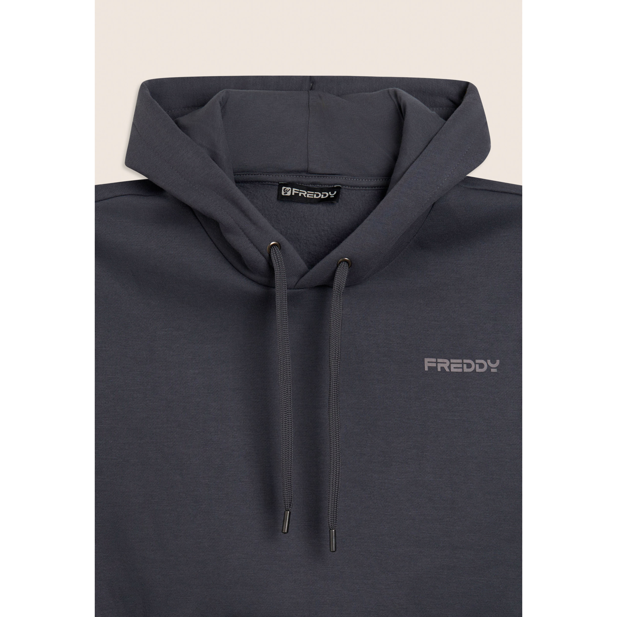 Tuta uomo felpa garzata con cappuccio e tasca a marsupio