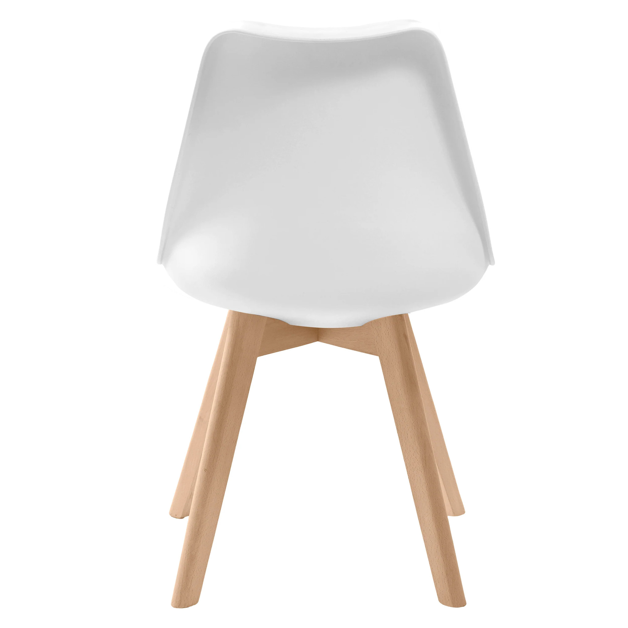 Lot de 2 chaises blanches et pieds bois - Skandi