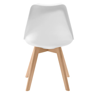 Lot de 2 chaises blanches et pieds bois - Skandi