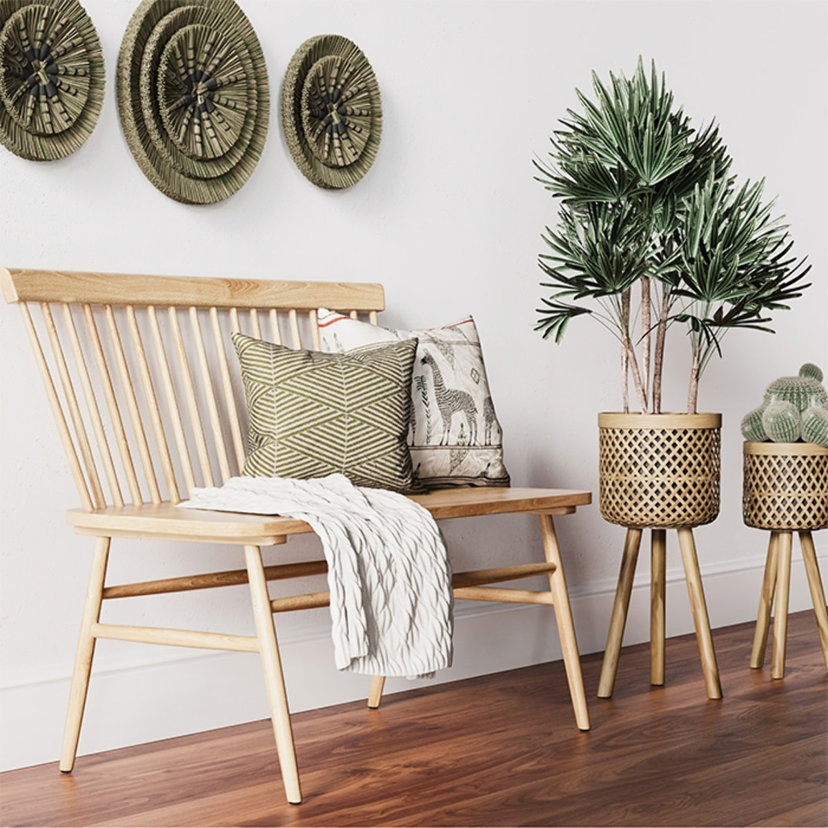 Décoration murale en matière naturelle (lot de 3) - Shama