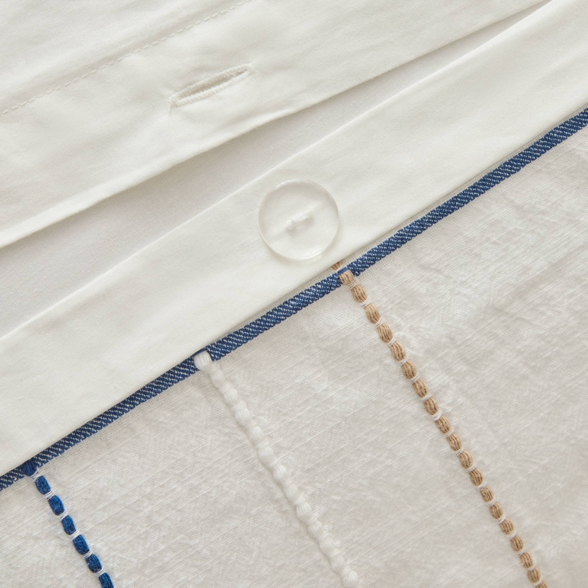 Funda nórdica textura líneas Sole color blanco