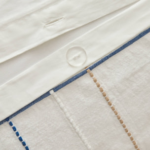 Funda nórdica textura líneas Sole color blanco