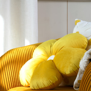 Coussin fleur seventies - Jaune