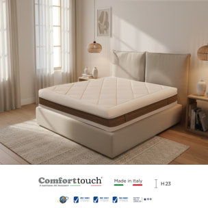 "Sun" H23 cm 160x200 2 guanciali Memory OMAGGIO sfoderabile Memory Foam a tre strati