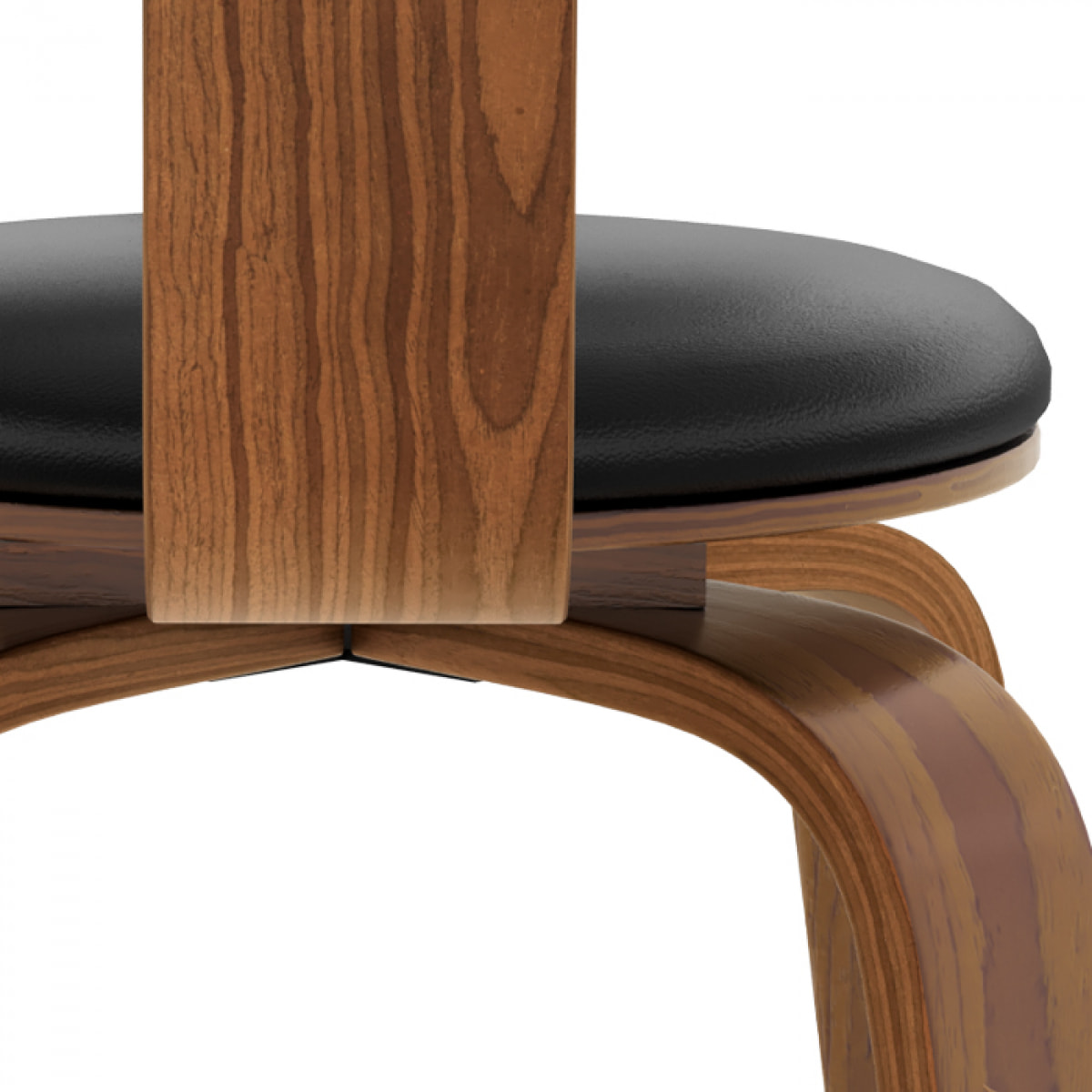 Chaise avec accoudoirs en cuir synthétique noir - Harold