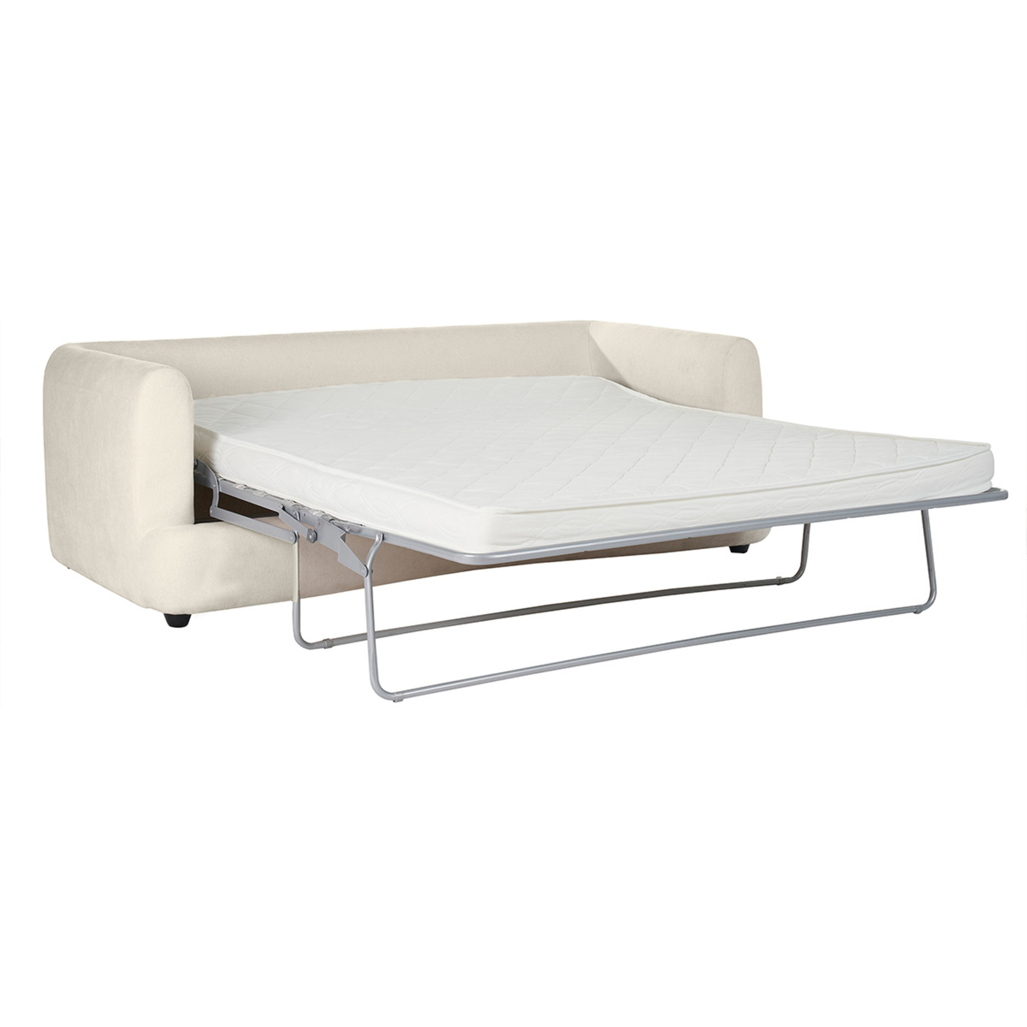 Canapé convertible déhoussable 3-4 places design haricot en tissu effet velours beige clair SACHA