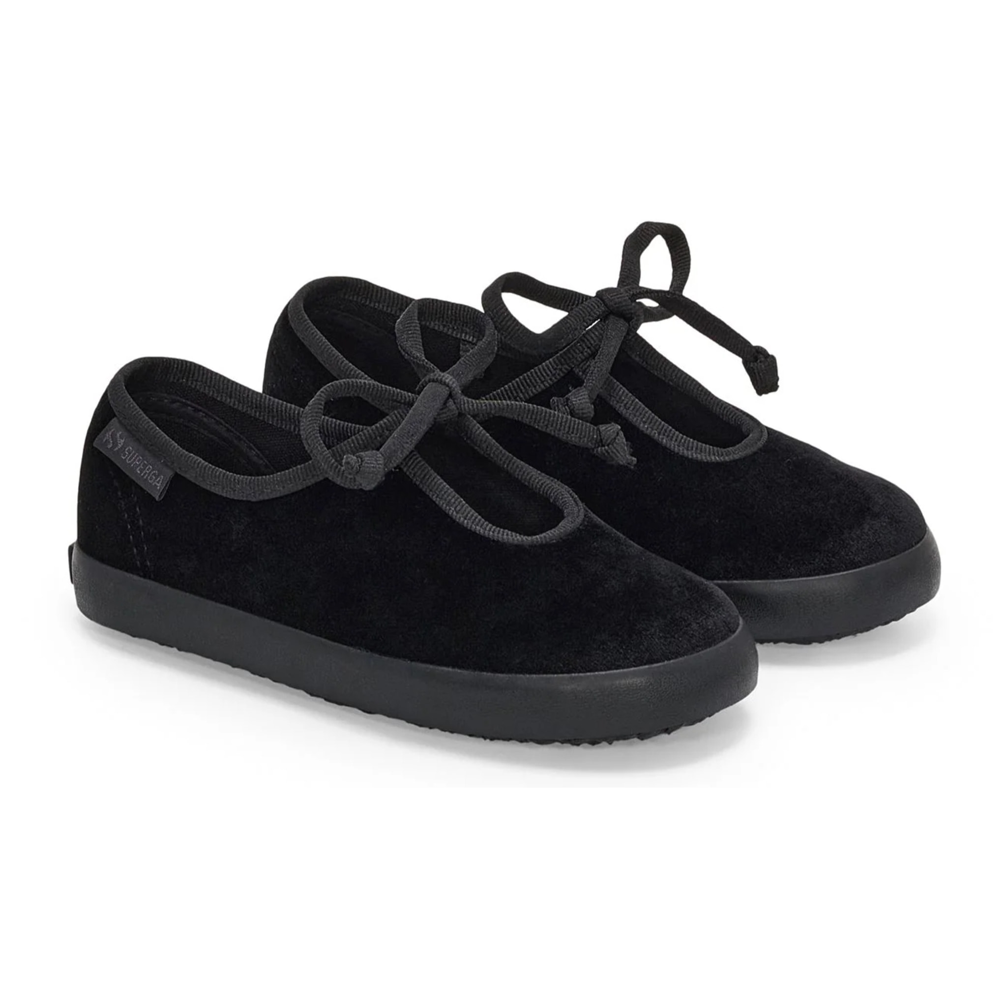 Superga - Ballerine Bambina Nero - 2442 KIDS VELVET BALLERINA LACE